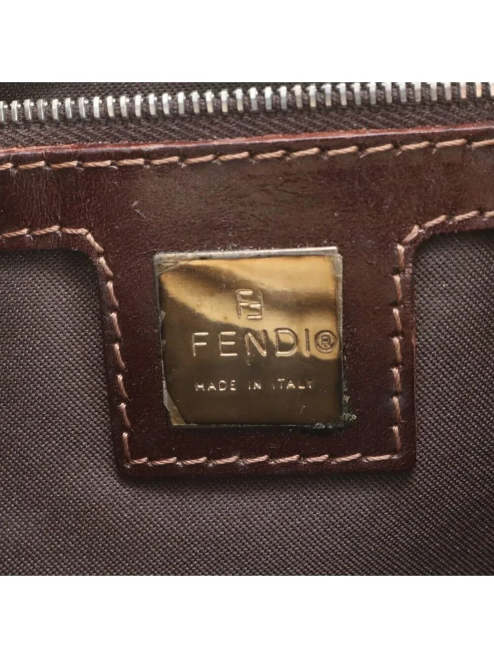 Fendi Zucca Mamma Bucket FF Leather Shoulder Bag